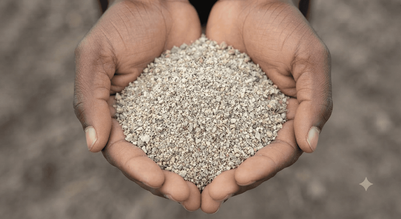 Cupped hands holding Wotabank granules